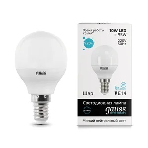 Лампа Gauss LED Elementary Globe 10W E14 4100K Улыбка Света
